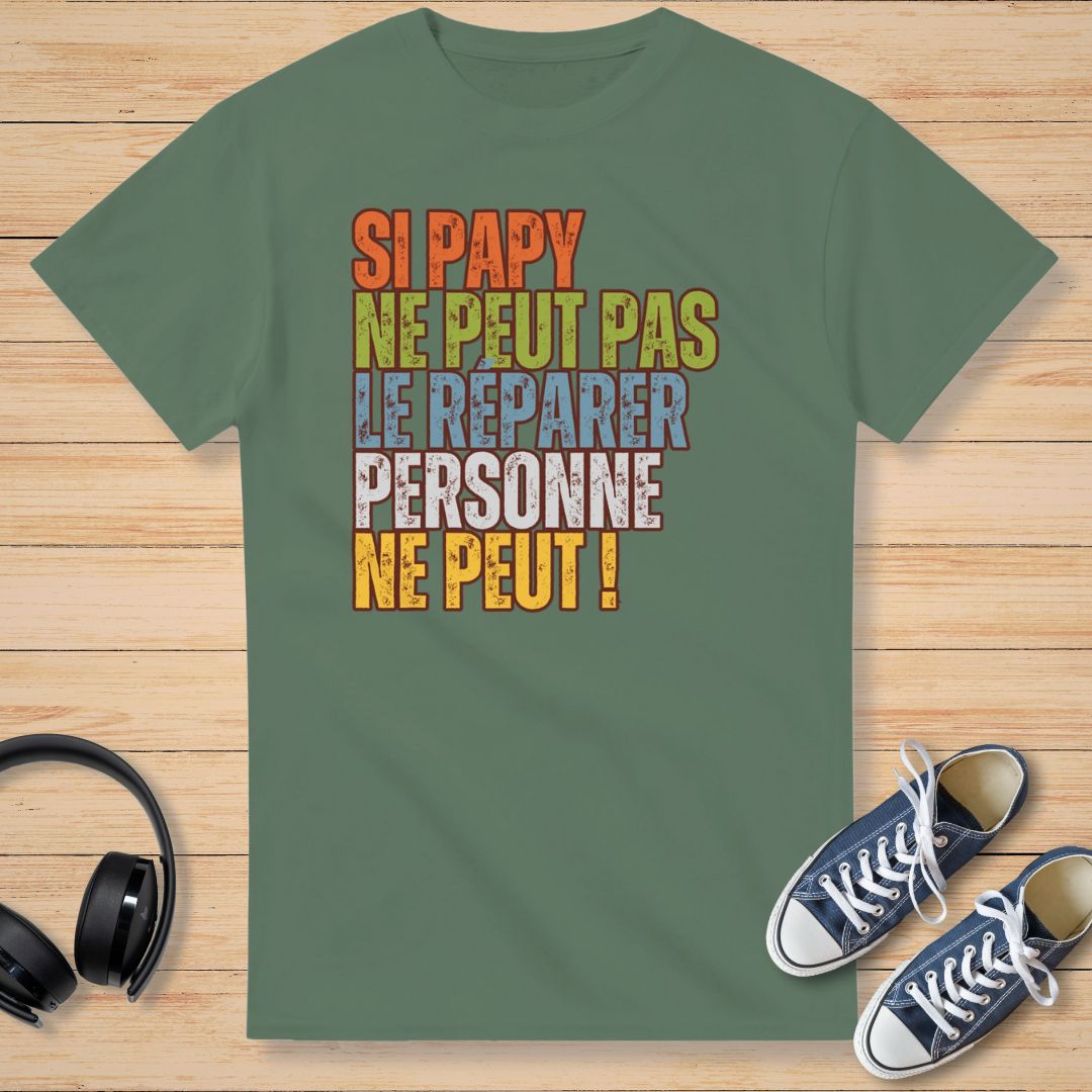 Si Papy T-Shirt Vert militaire