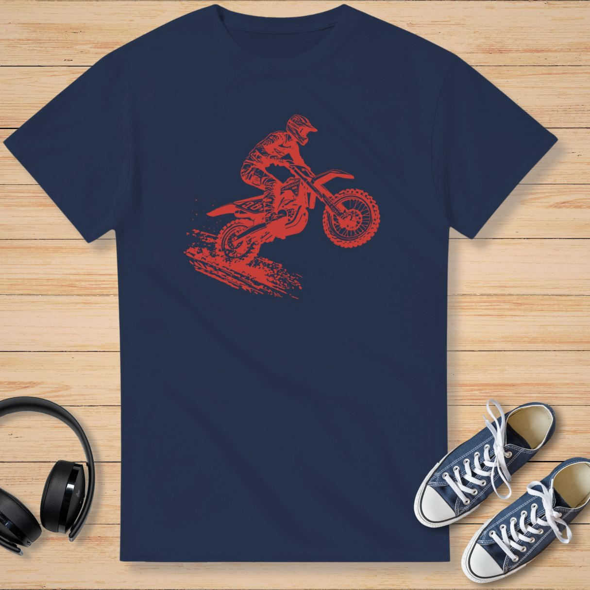 Moto Cross T-Shirt Navy