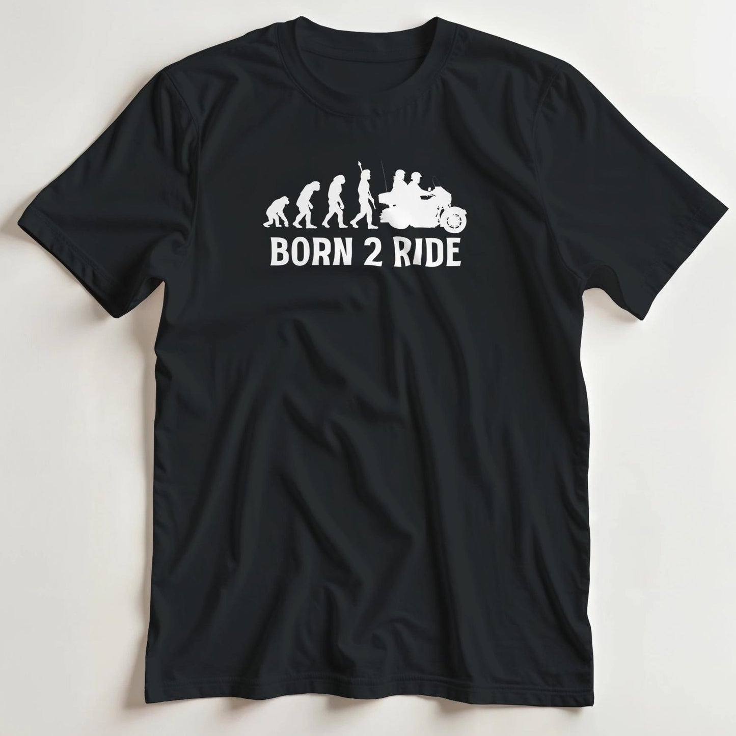 T-shirt en coupe unisexe et 100% coton en Noir 3XL imprimé avec un design Born 2 Ride T-Shirt .