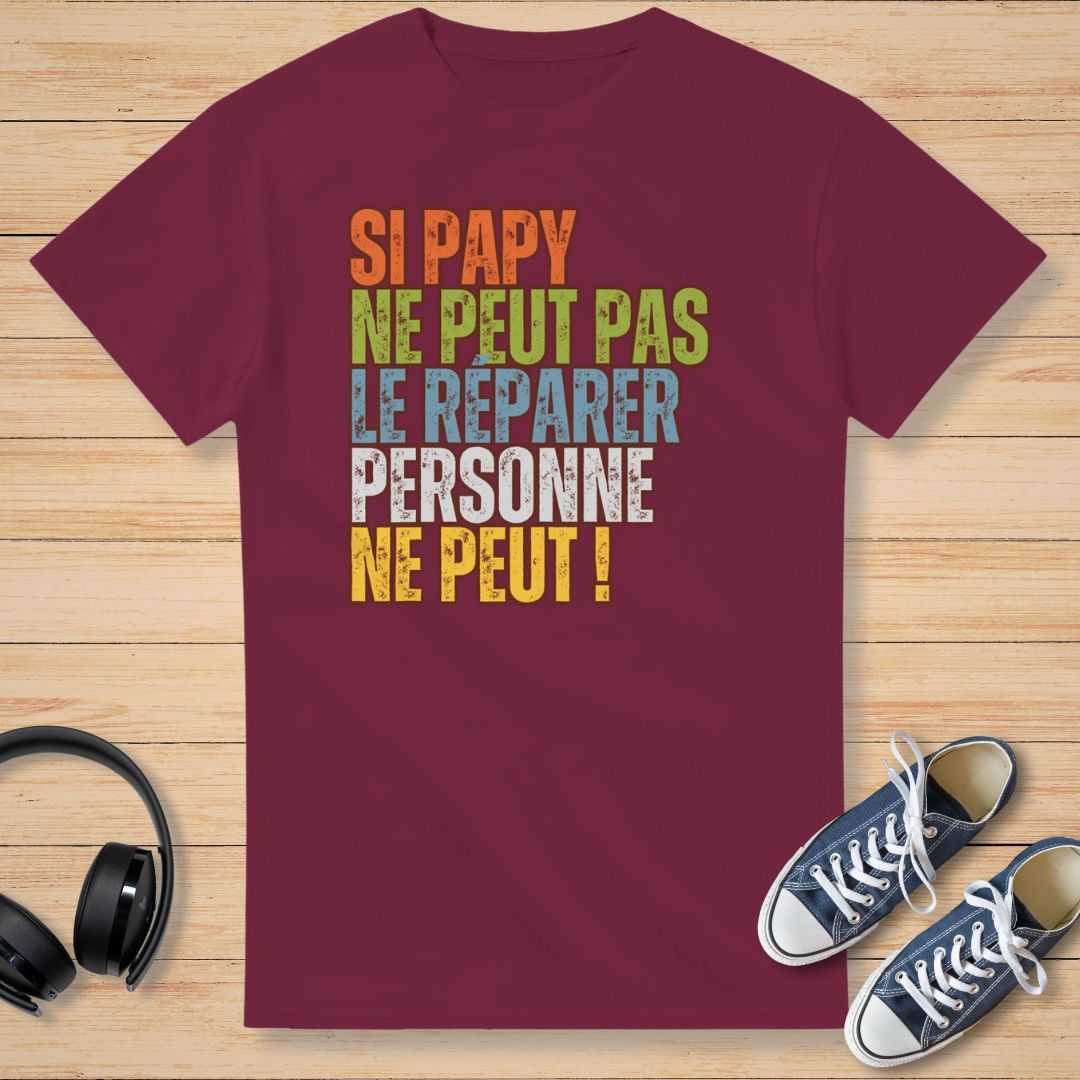 Si Papy T-Shirt Bordeaux
