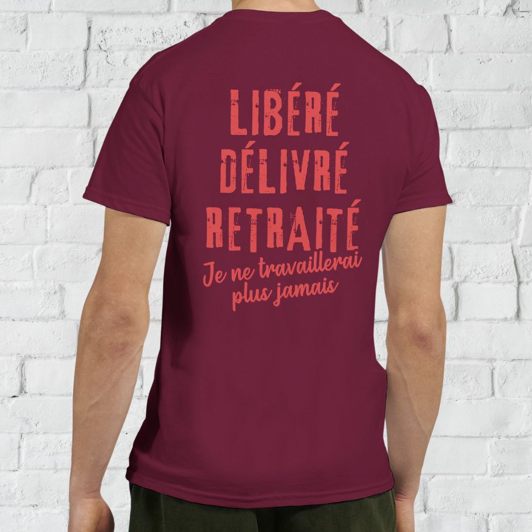 Libéré Dos T-Shirt Bordeaux