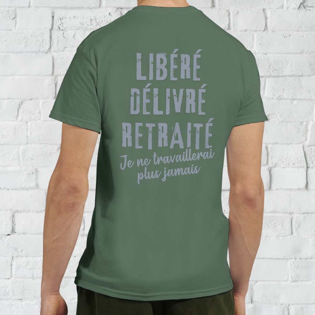 Libéré Dos T-Shirt Vert militaire