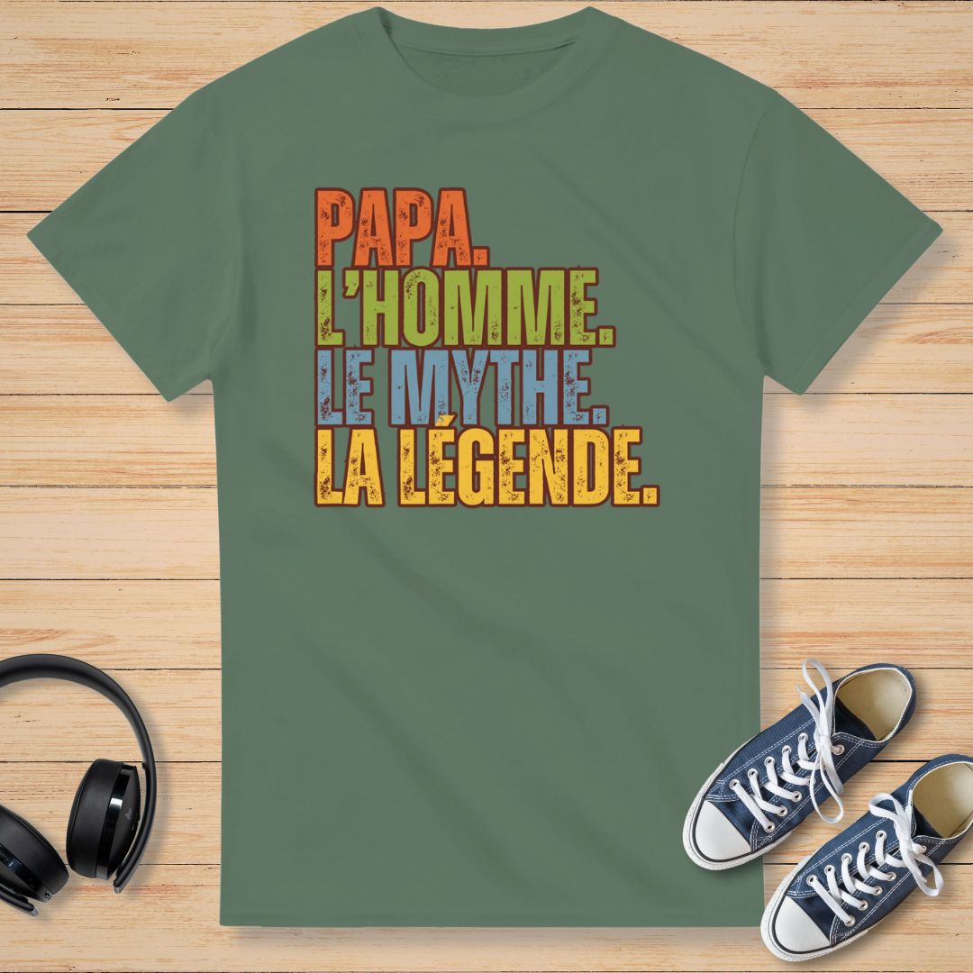 Papa La Légende T-Shirt Vert militaire