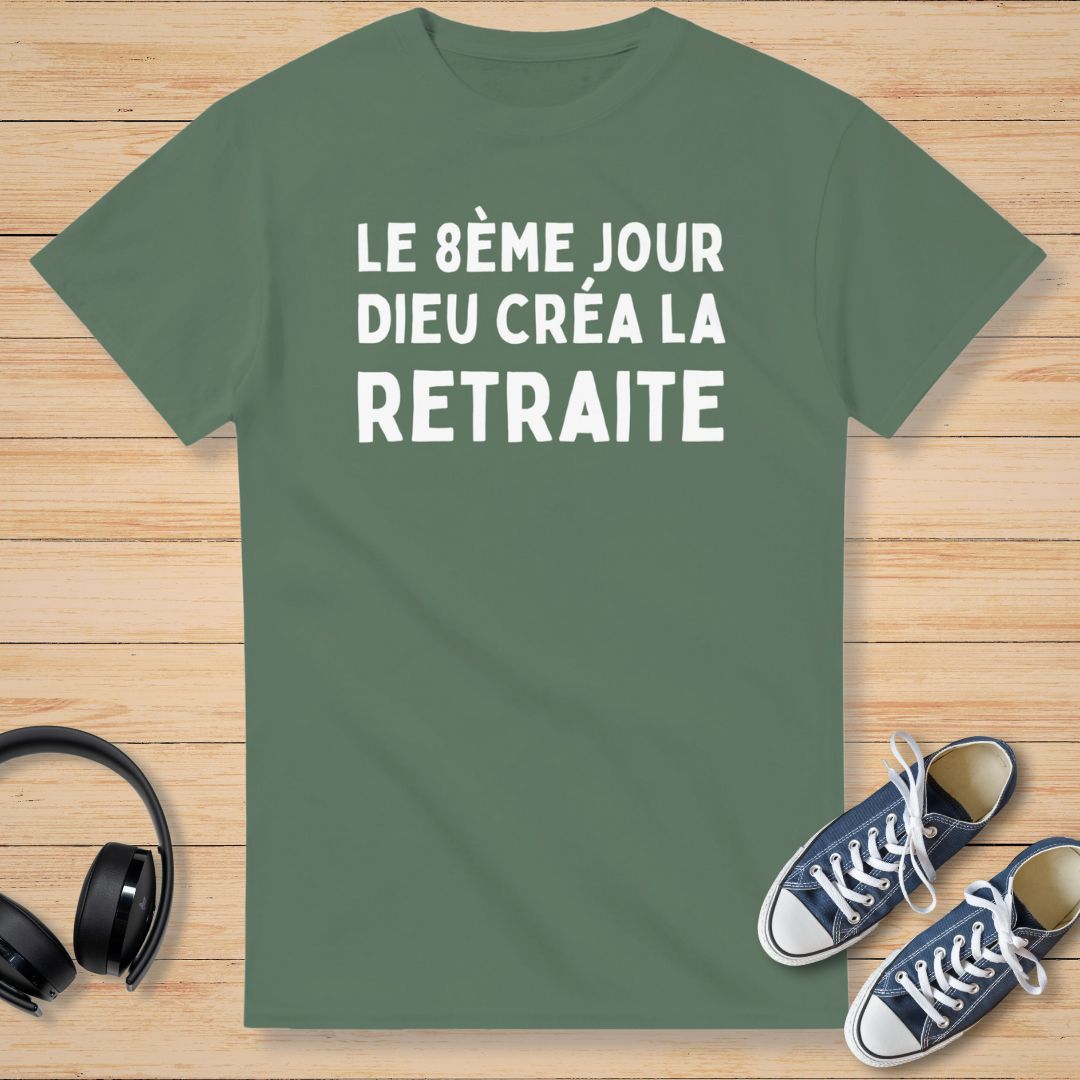 8ème Jour Retraite T-Shirt Vert militaire