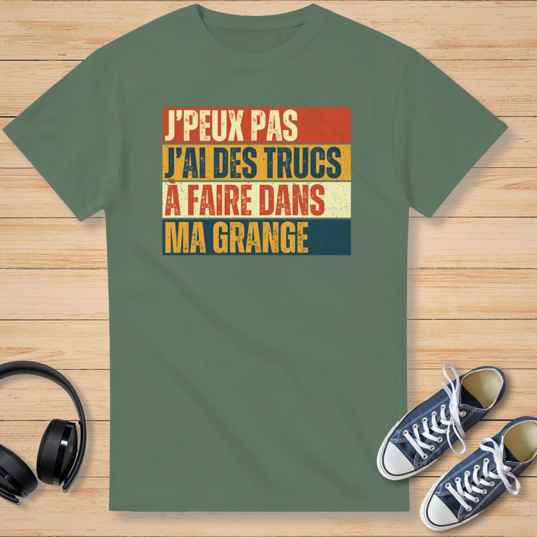 J'Peux Pas Grange Vintage T-Shirt Mil. Green