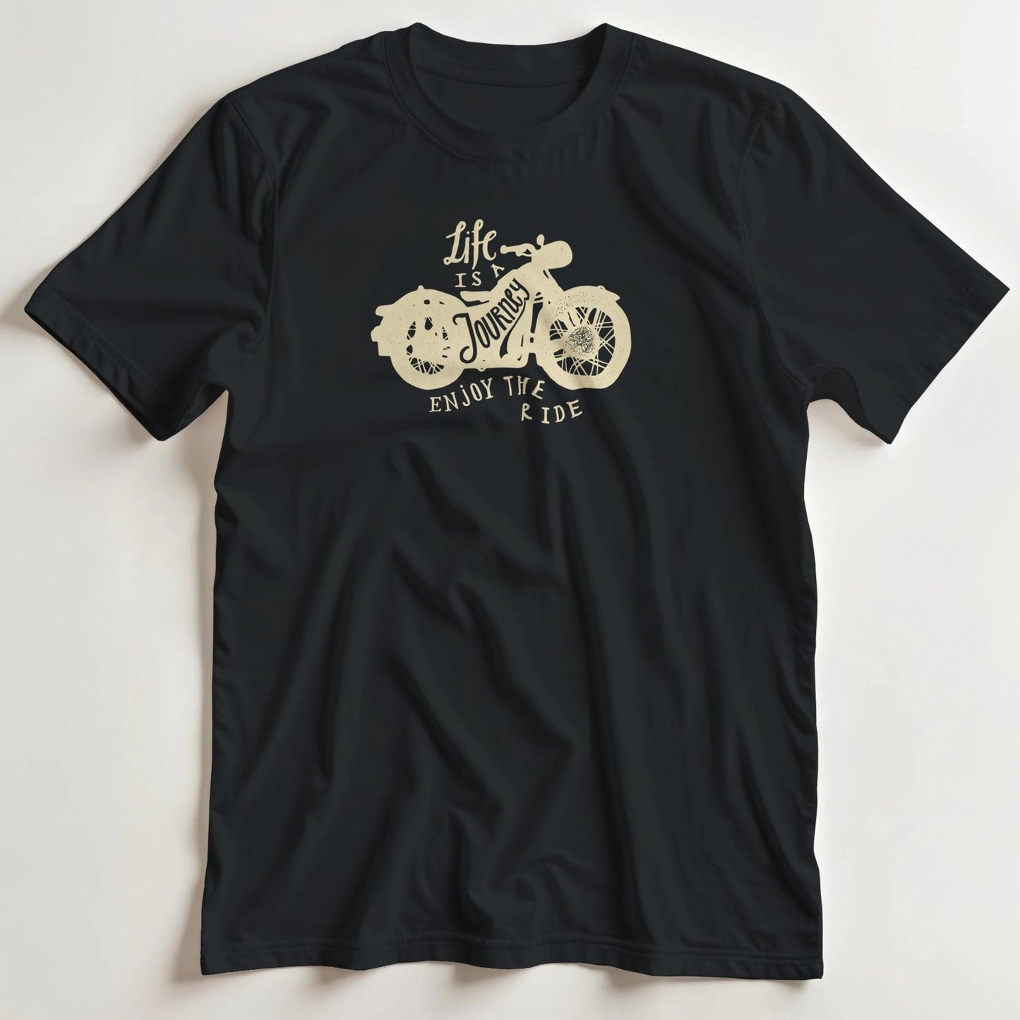 T-shirt en coupe unisexe et 100% coton en Noir S imprimé avec un design Life Is A Journey II T-Shirt .