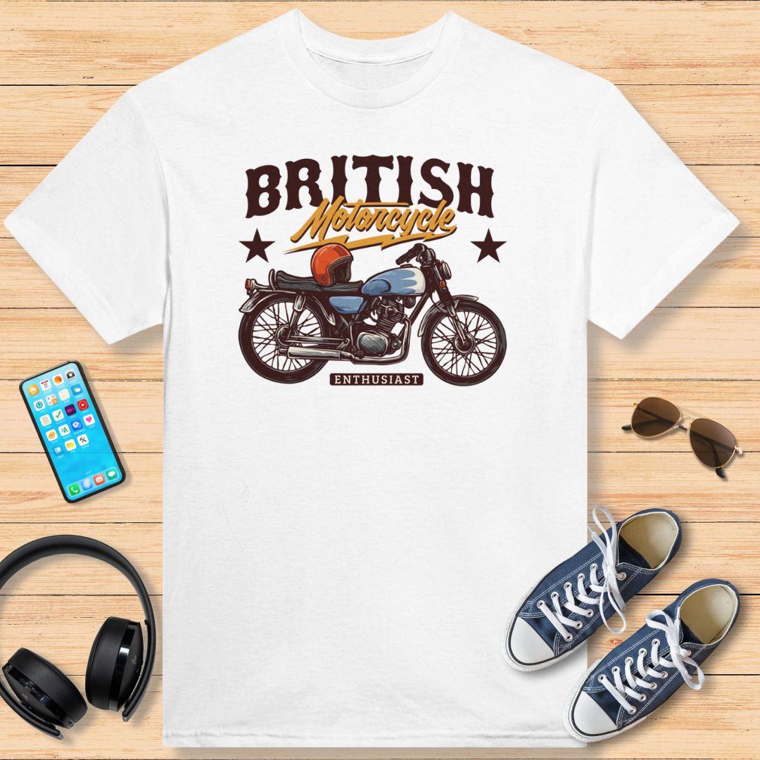 British Motorcycle T-Shirt White