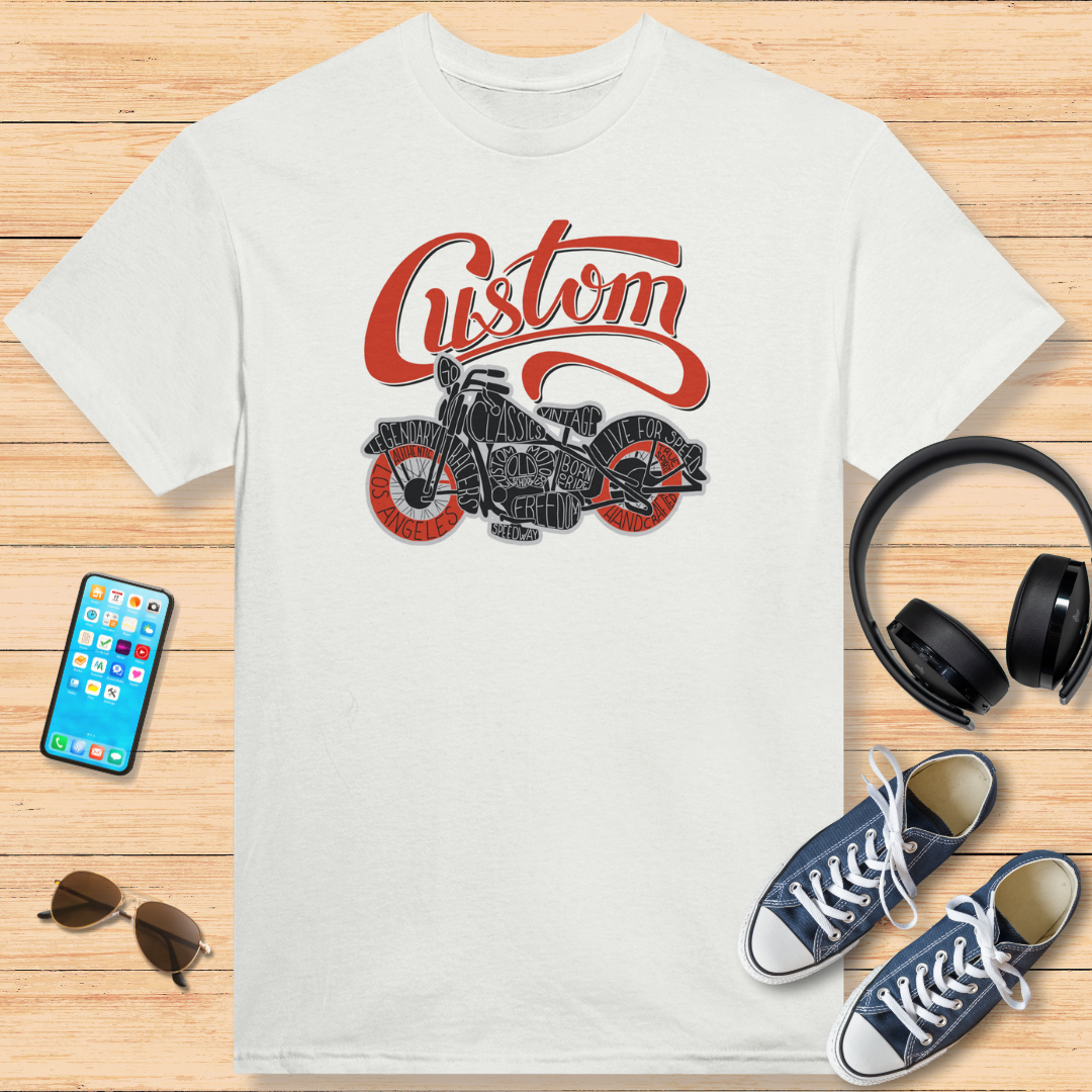 Custom Motorcycle T-Shirt White