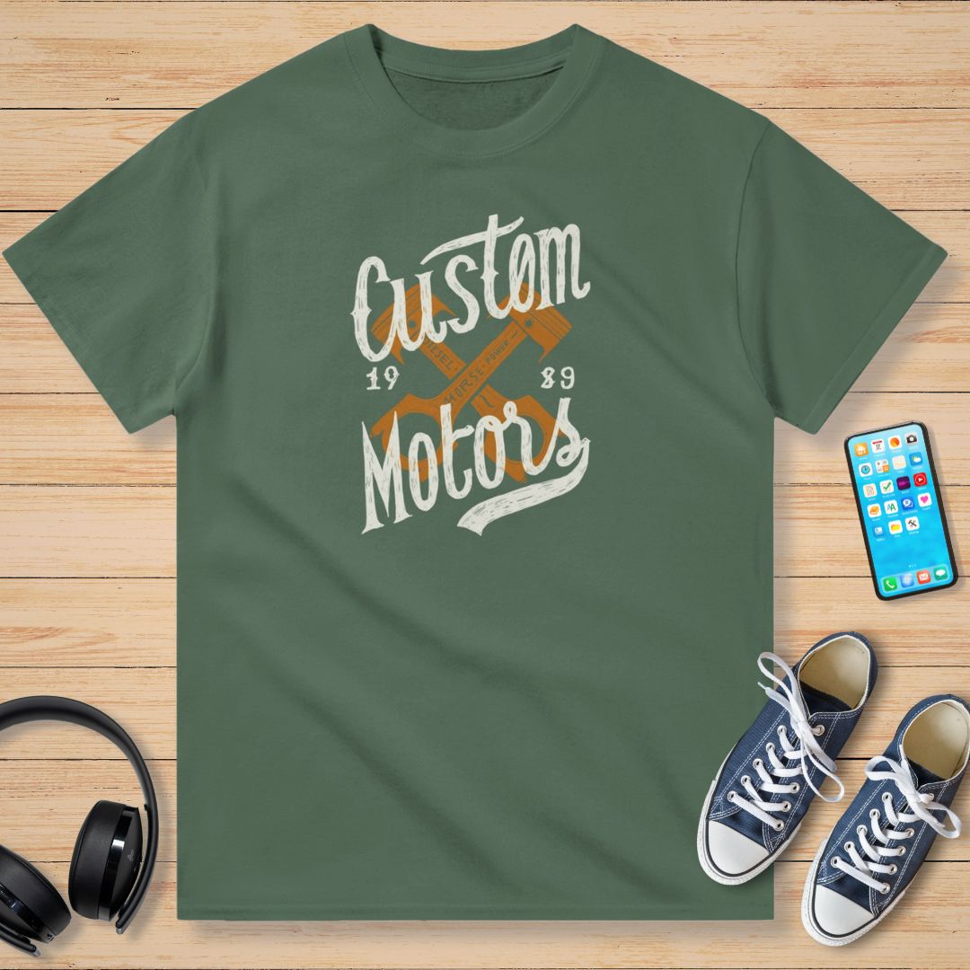 Custom Motors 1989 T-Shirt Mil. Green