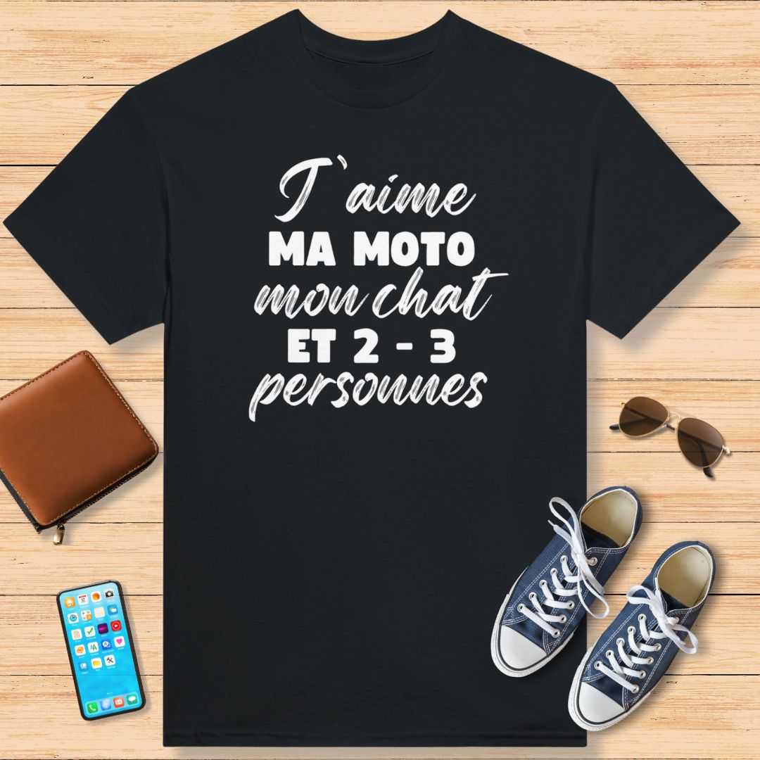 Ma Moto Mon Chat T-Shirt Noir