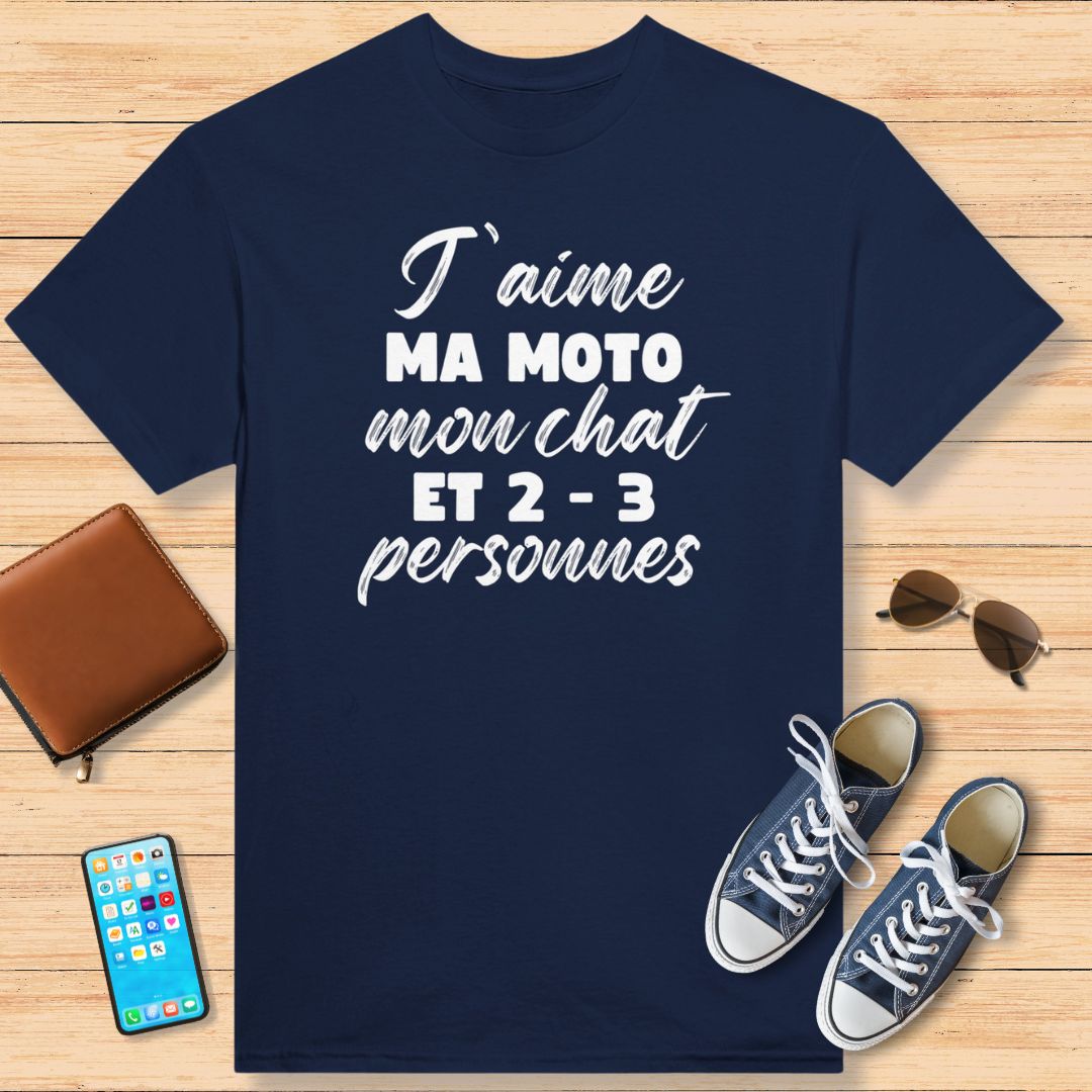 Ma Moto Mon Chat T-Shirt Navy