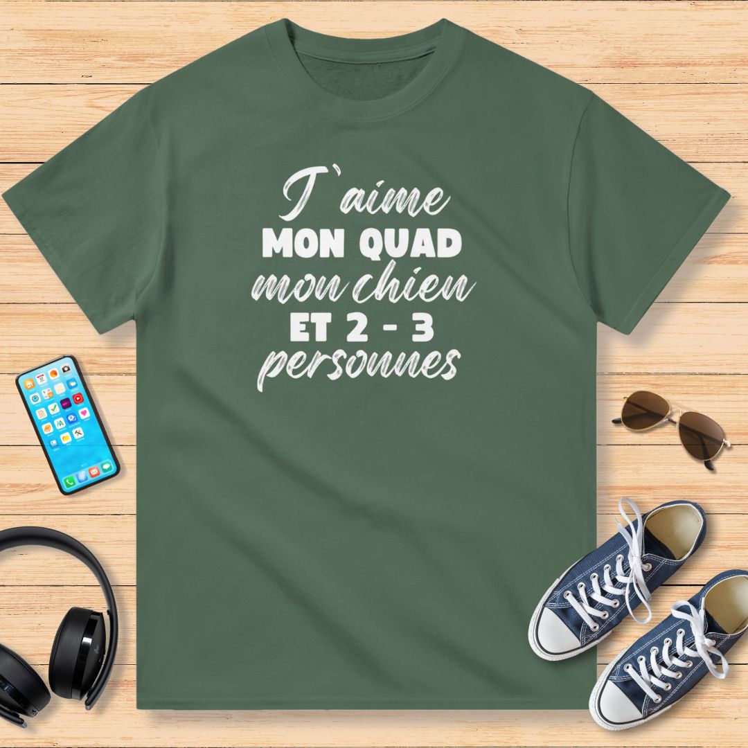 Mon Quad Mon Chien T-Shirt Vert militaire