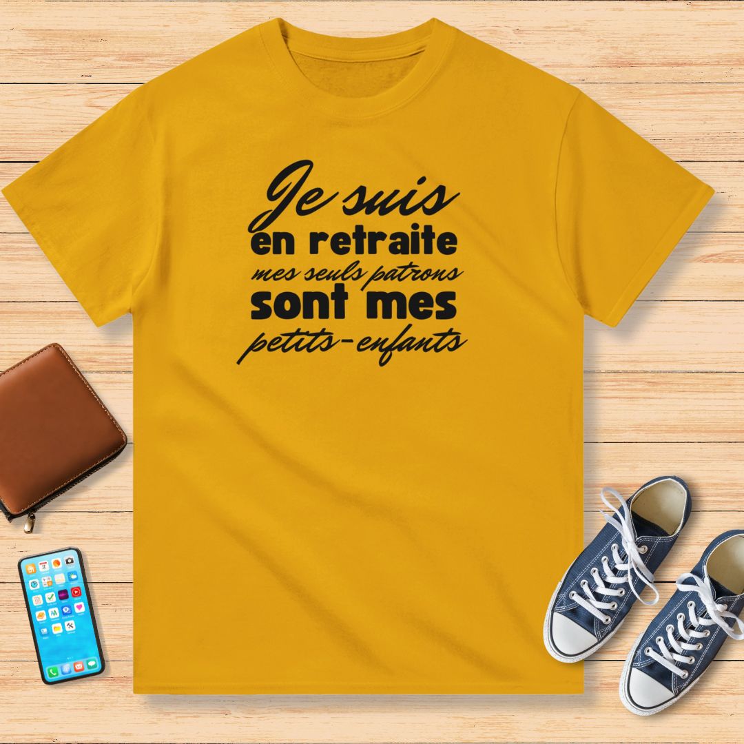 Retraite Petits-Enfants T-Shirt Gold
