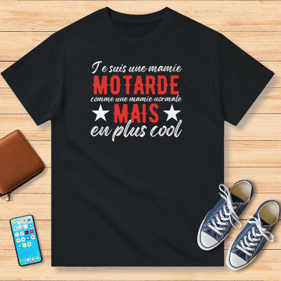 Une Mamie Motarde T-Shirt Black