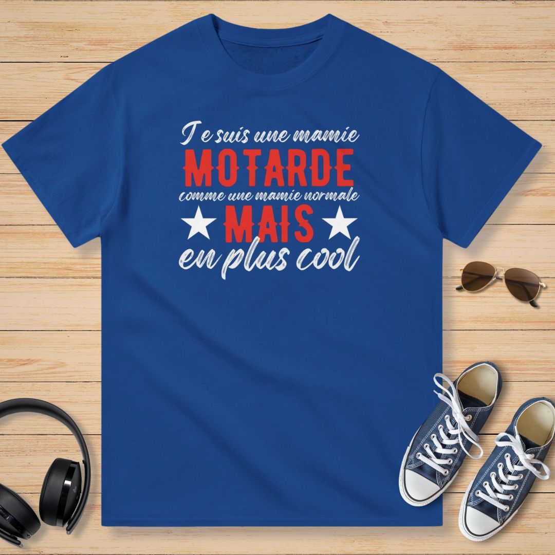 Une Mamie Motarde T-Shirt Royal