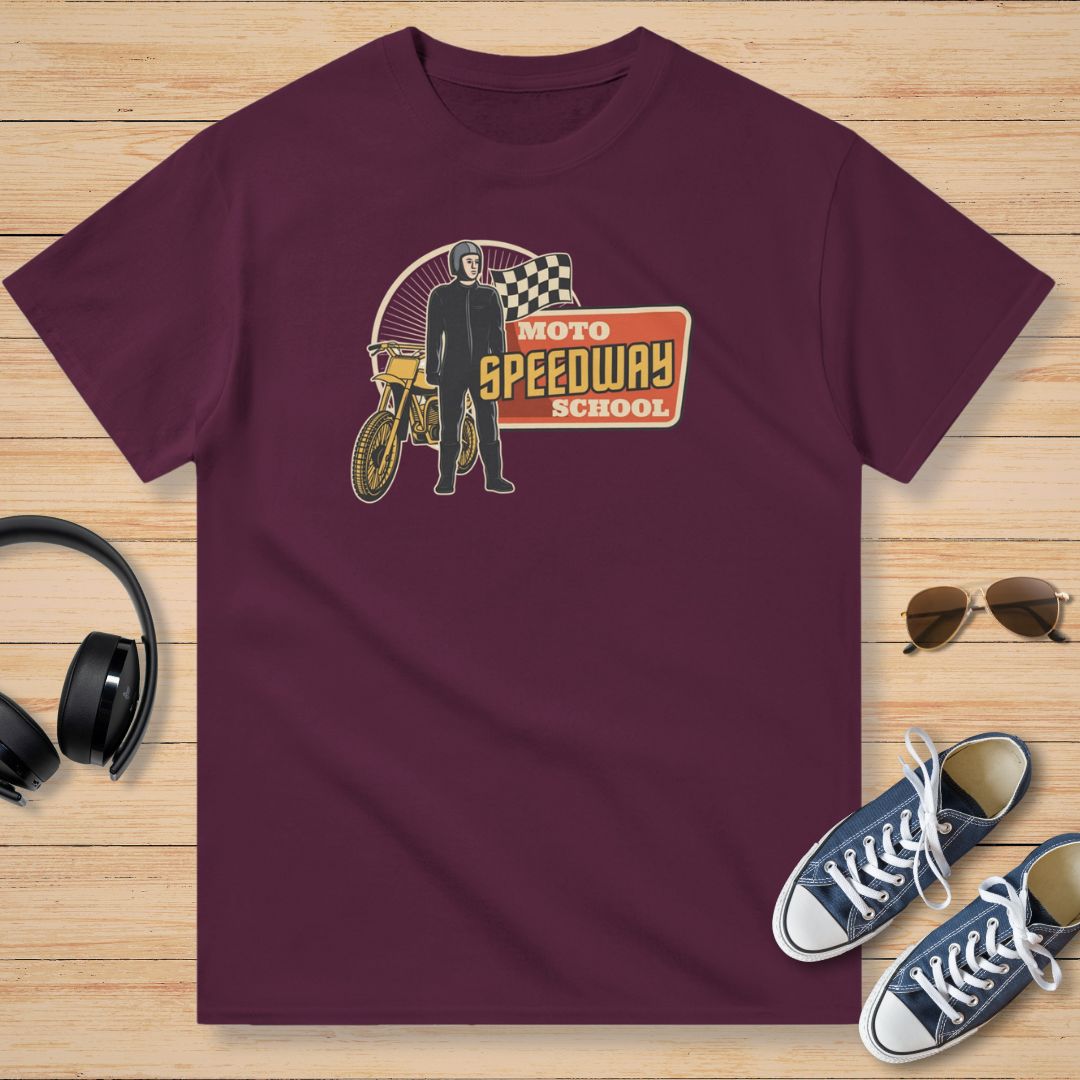Speedway School T-Shirt Maroon