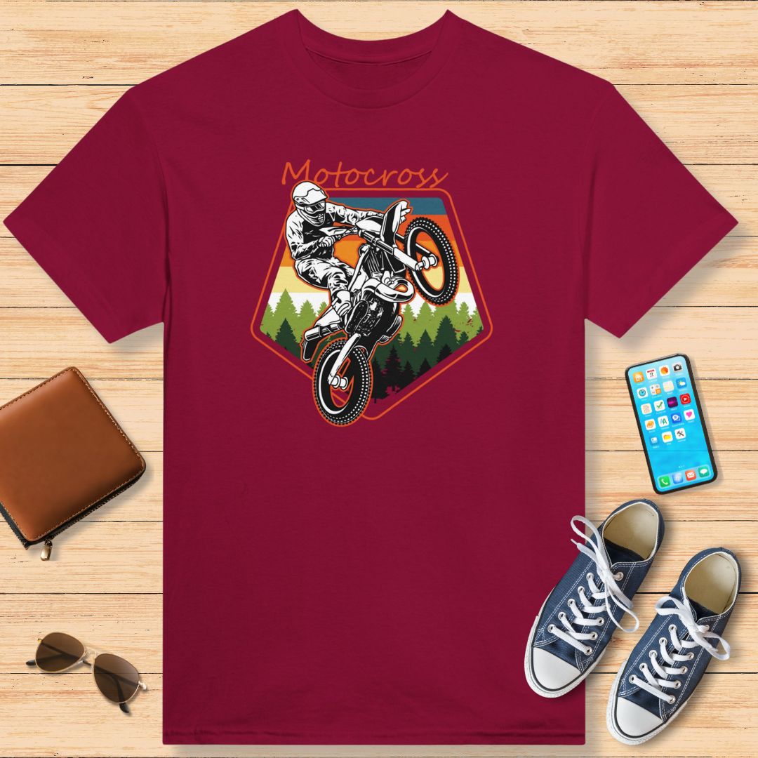 Motocross Forest T-Shirt Red cardinal