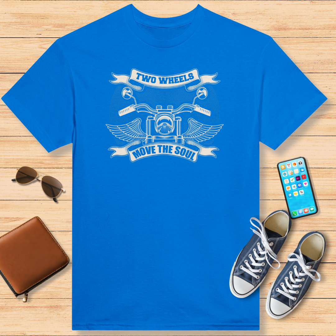 Two Wheels Move The Soul T-Shirt Royal Blue