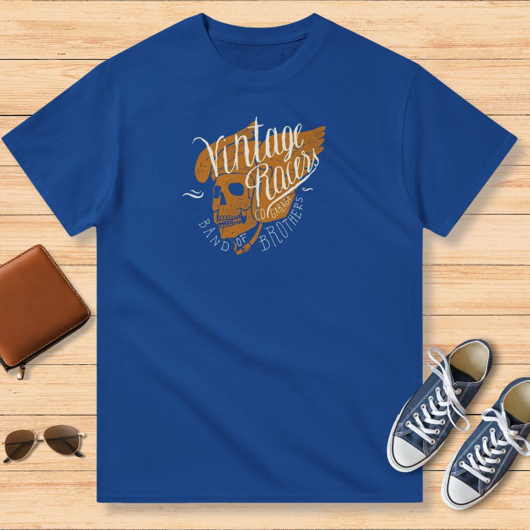 Vintage Racers Moto T-Shirt Royal Blue