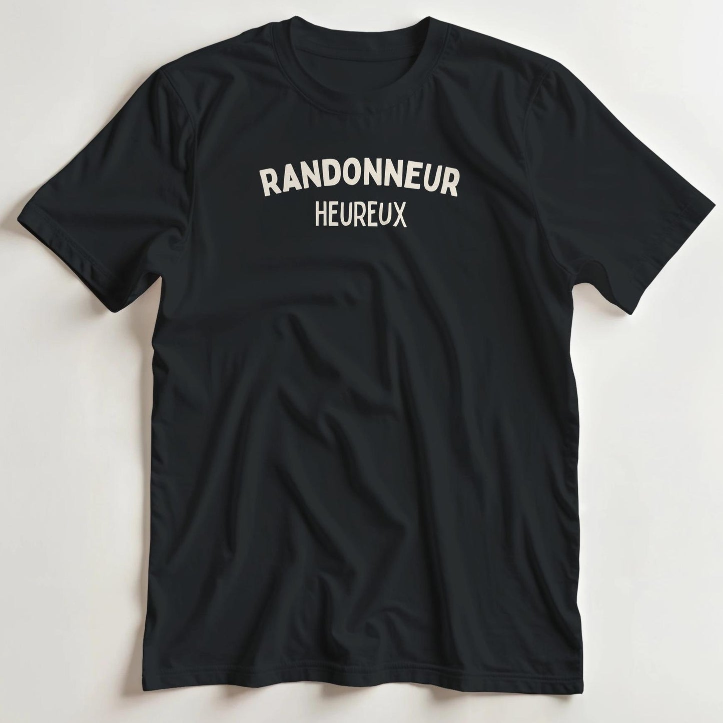 T-shirt en coupe unisexe et 100% coton en Noir S imprimé avec un design Randonneur T-Shirt .