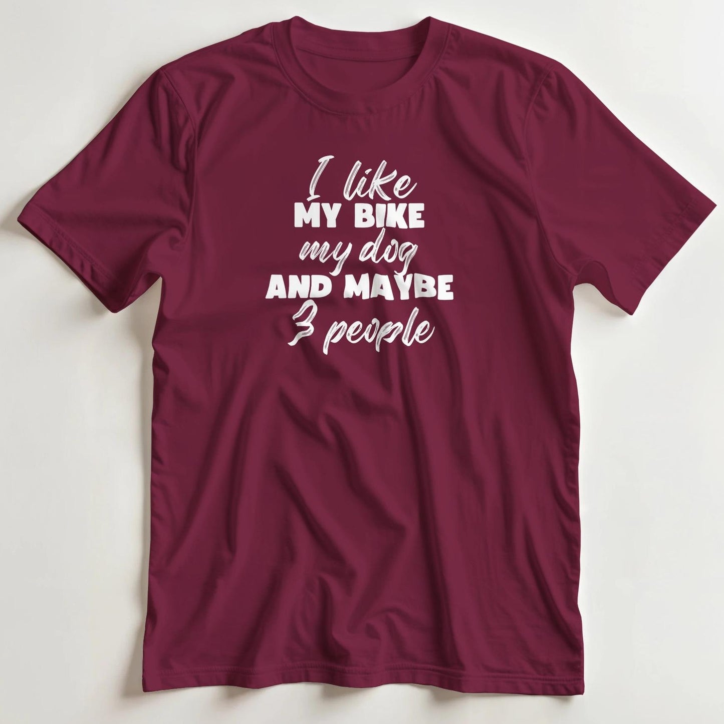 T-shirt en coupe unisexe et 100% coton en Bordeaux S imprimé avec un design My Bike My Dog T-Shirt .