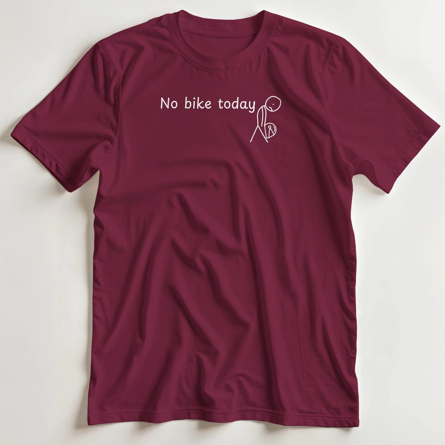 T-shirt en coupe unisexe et 100% coton en Bordeaux 3XL imprimé avec un design No Bike Today T-Shirt .