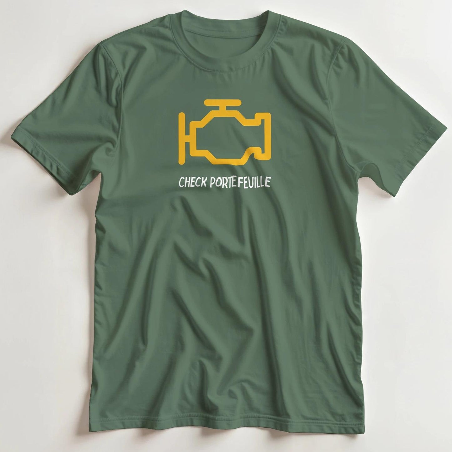 T-shirt en coupe unisexe et 100% coton en Vert Mil. 3XL imprimé avec un design Portefeuille T-Shirt .