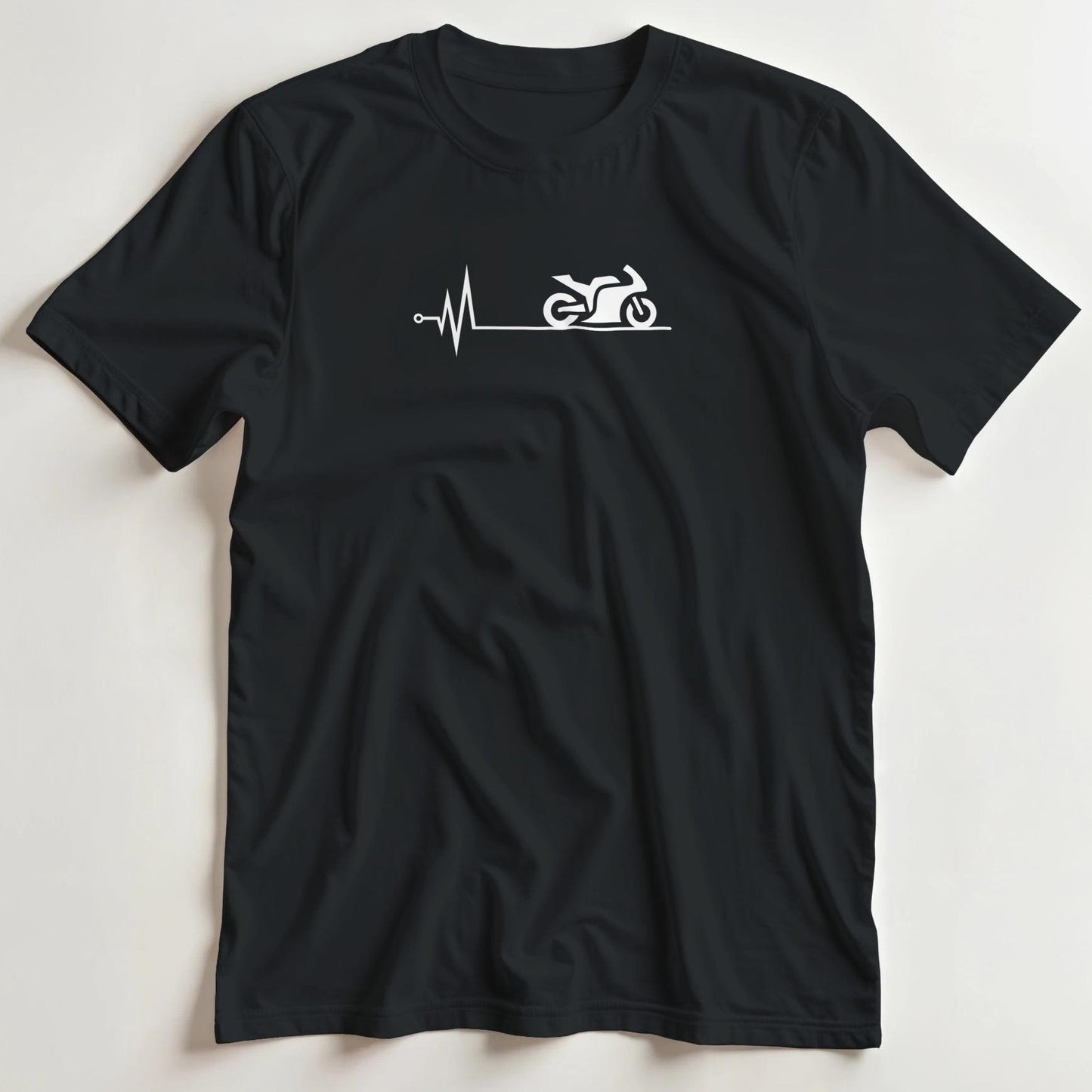 T-shirt en coupe unisexe et 100% coton en Noir S imprimé avec un design Battement de Coeur T-Shirt .