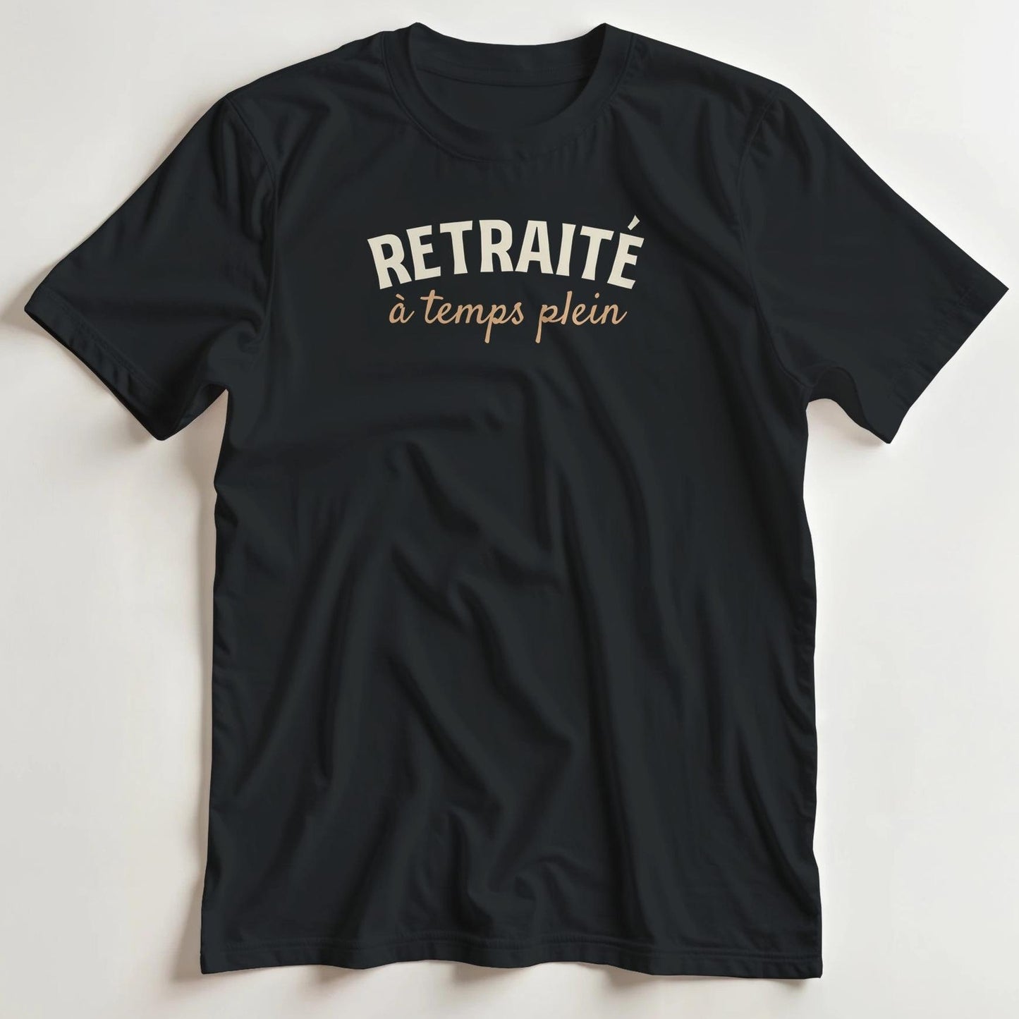 T-shirt en coupe unisexe et 100% coton en Noir S imprimé avec un design Temps Plein T-Shirt .