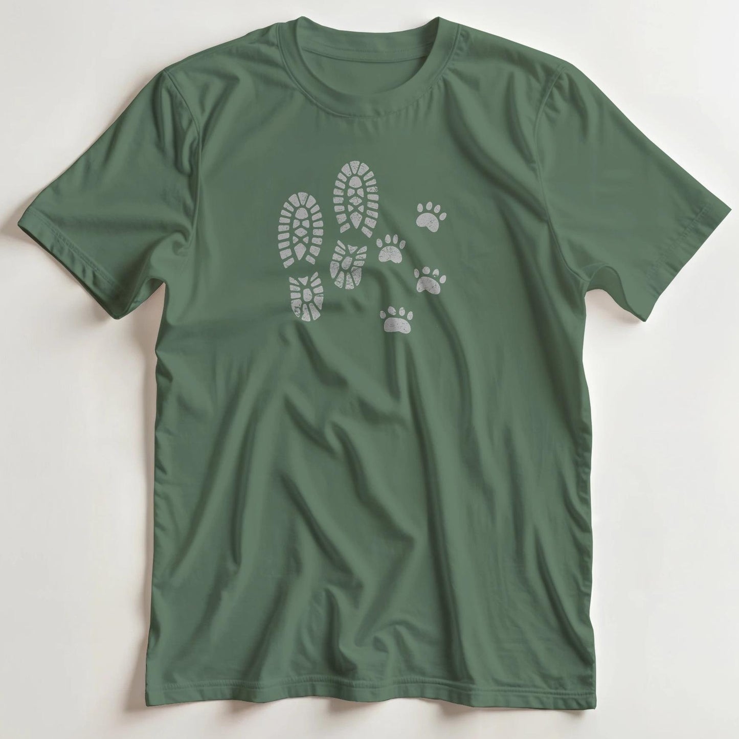 T-shirt en coupe unisexe et 100% coton en Vert Mil. S imprimé avec un design Chien T-Shirt .