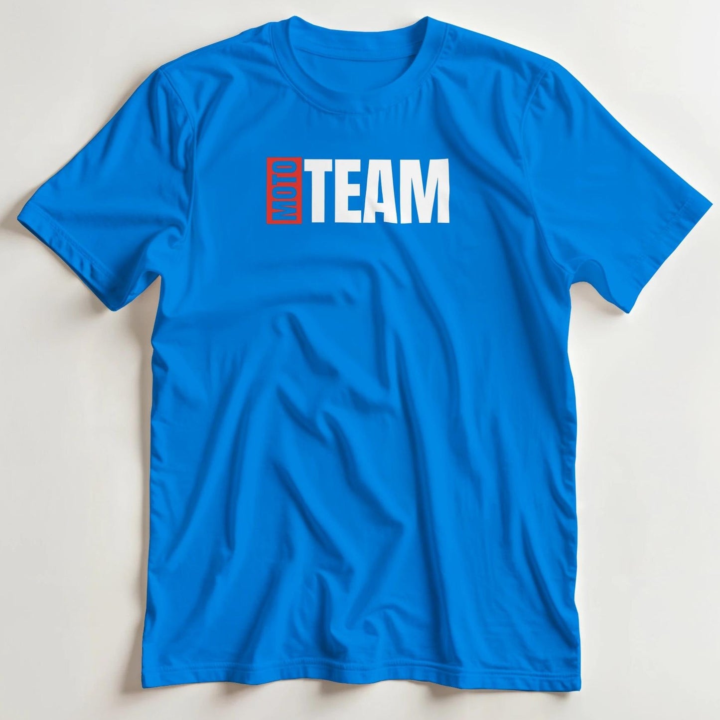 T-shirt en coupe unisexe et 100% coton en Royal 3XL imprimé avec un design Moto Team T-Shirt .