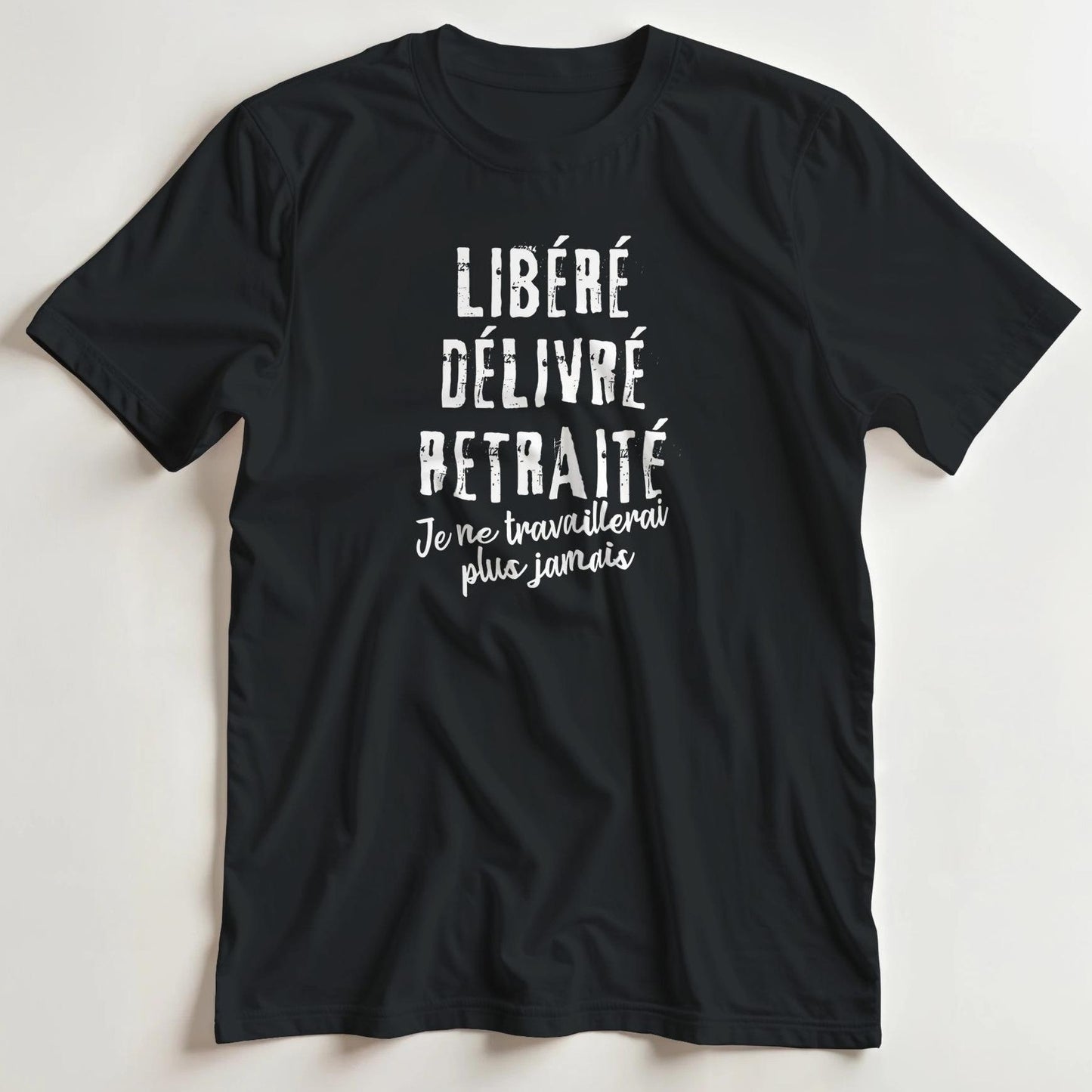 T-shirt en coupe unisexe et 100% coton en Noir S imprimé avec un design Libéré T-Shirt .