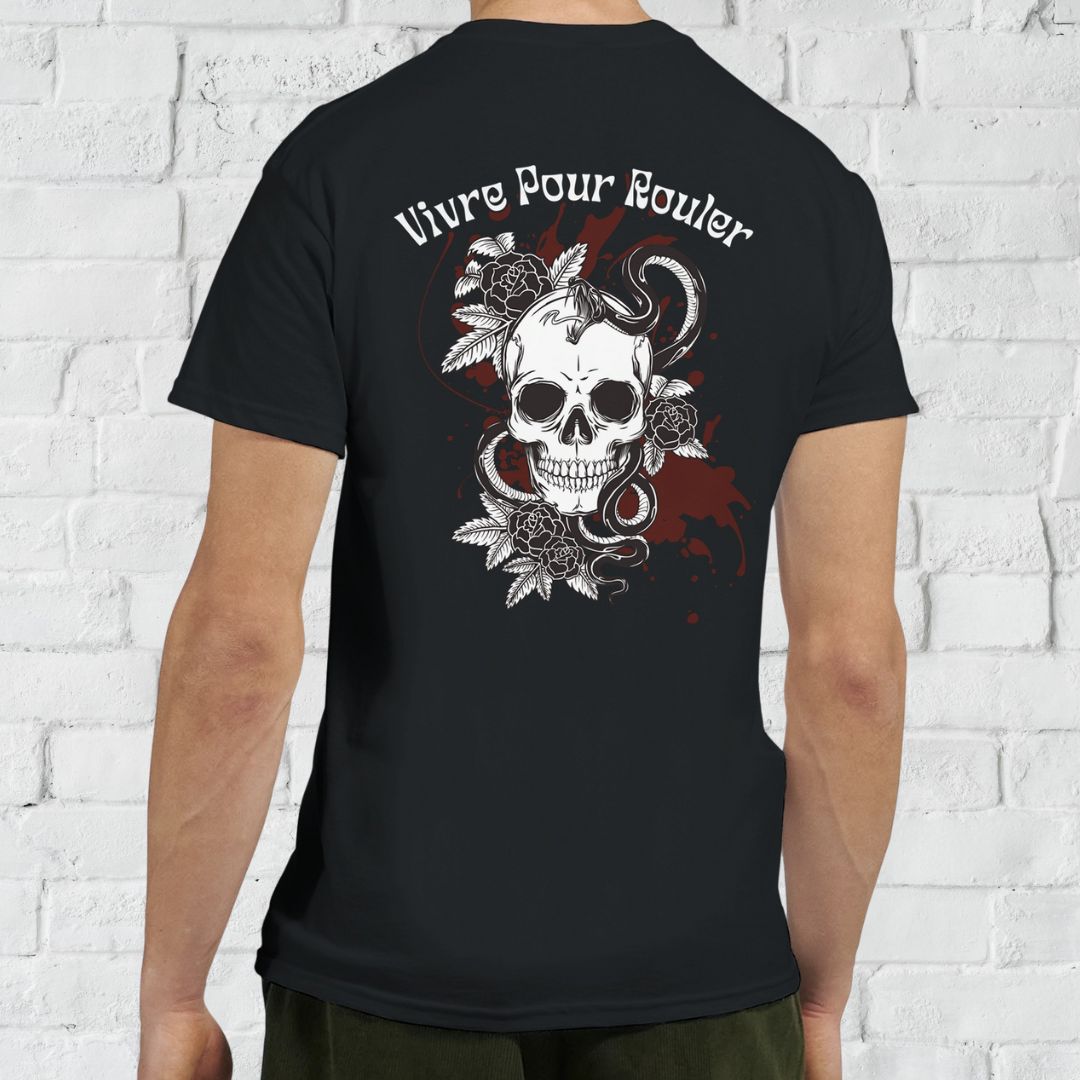 Skull Dos T-Shirt Noir