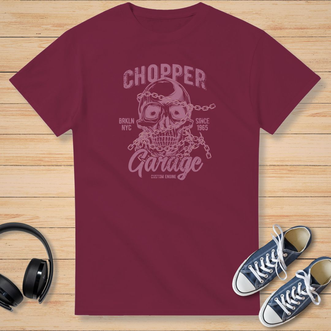 Chopper Garage T-Shirt Maroon