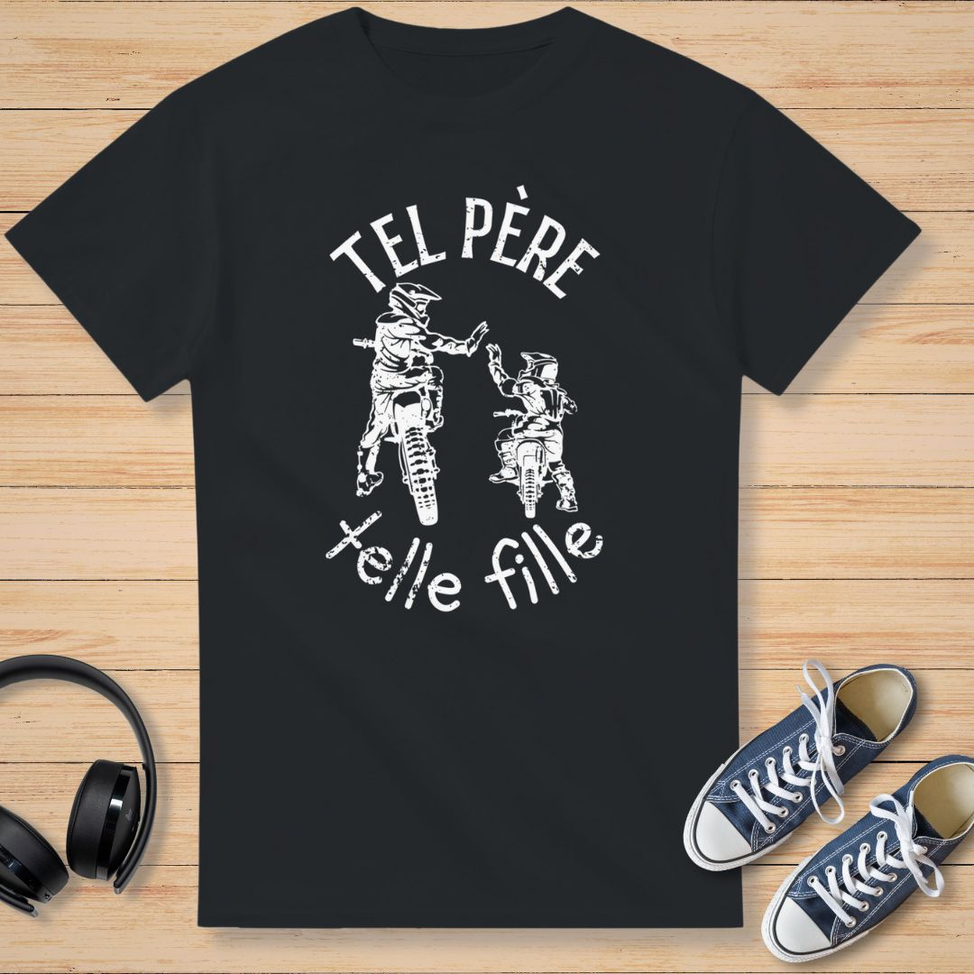 Père Fille T-Shirt Noir