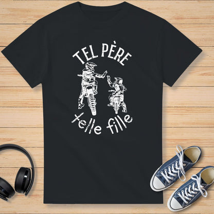 Père Fille T-Shirt Noir