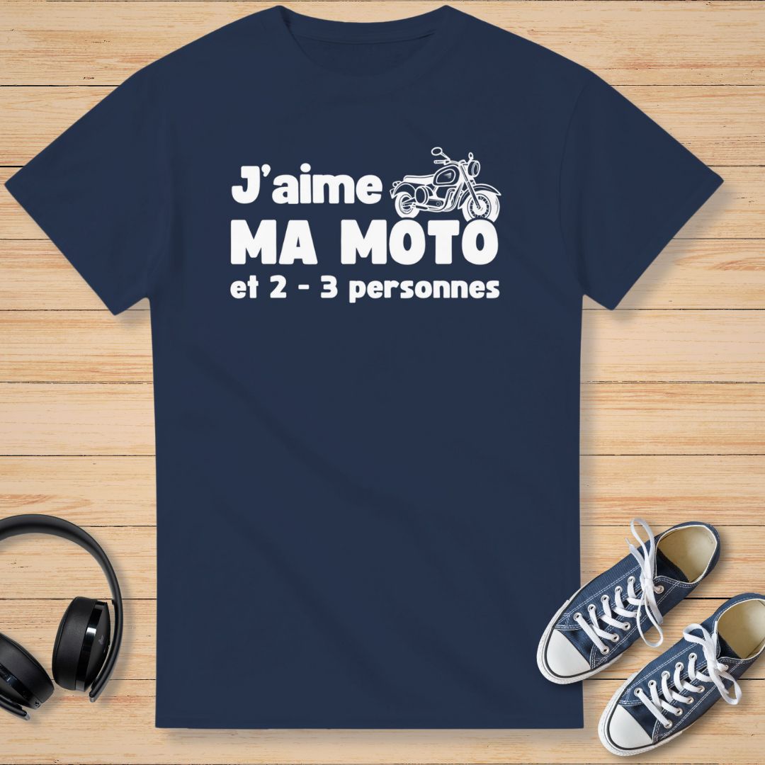 J'aime Ma Moto T-Shirt Marine