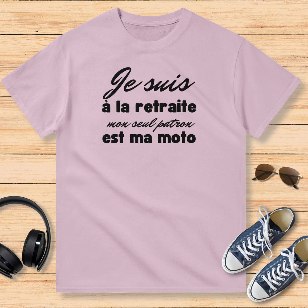 I'm Retired My Only Boss Is My Motorcycle Black T-Shirt