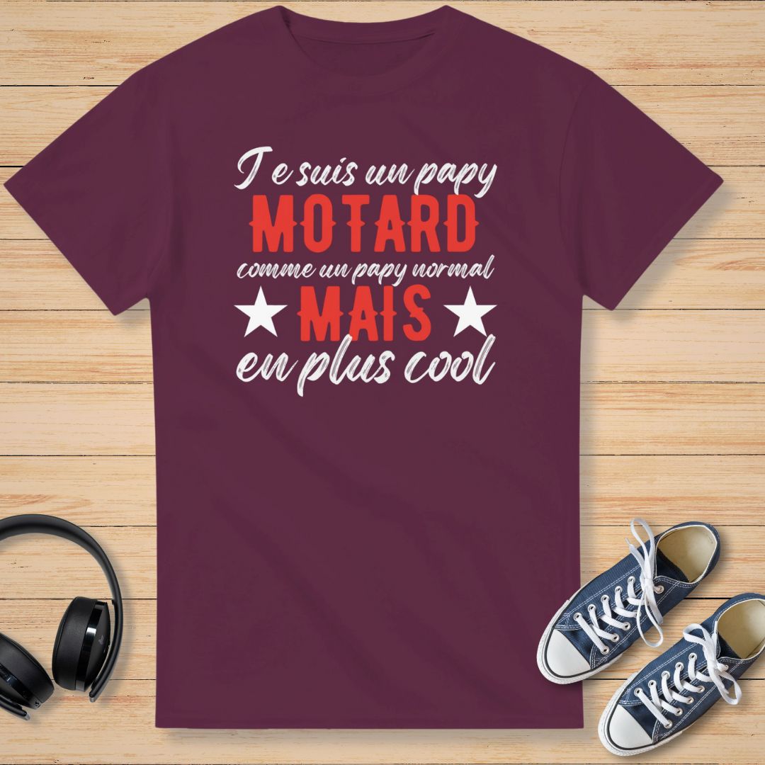 Papy Motard Cool T-Shirt Bordeaux