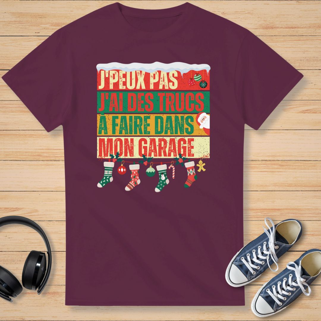 J'Peux Pas Noël T-Shirt Bordeaux