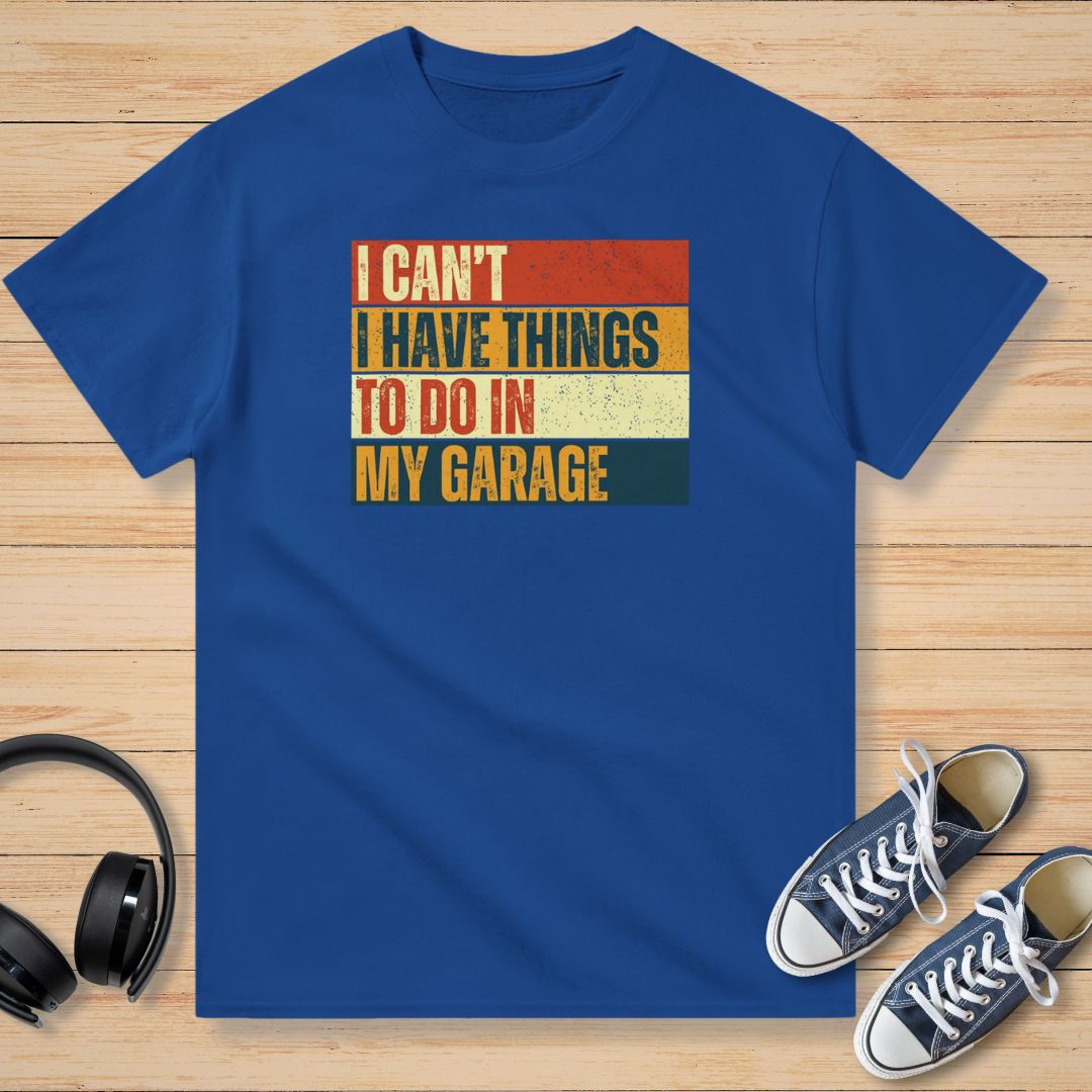 I Can't Garage Vintage T-Shirt Royal