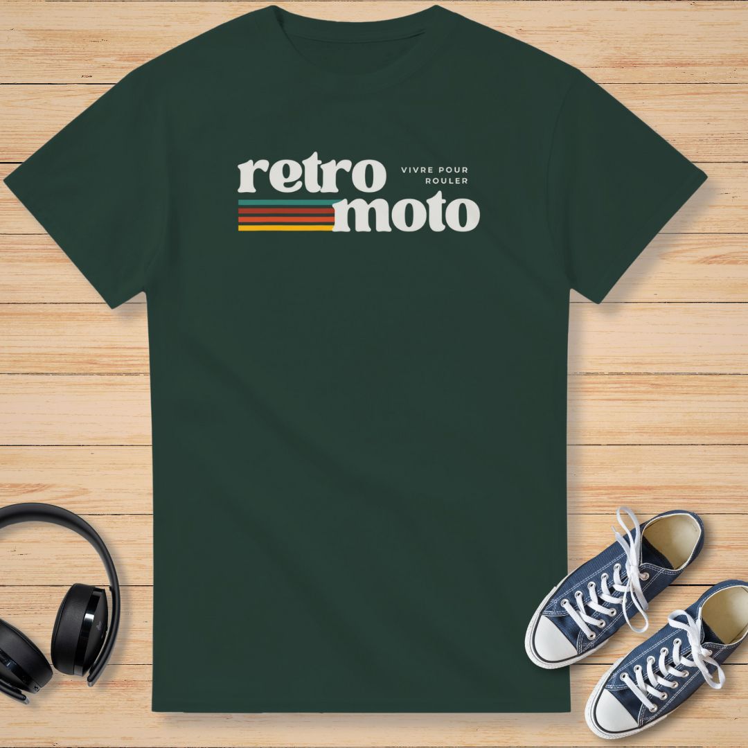 Retro Moto T-Shirt Forest Green