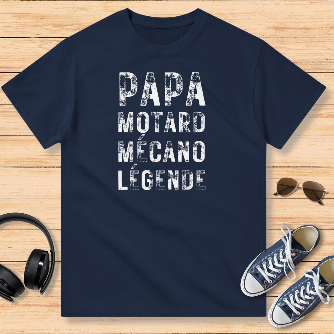 Papa Motard Mécano Légende T-Shirt