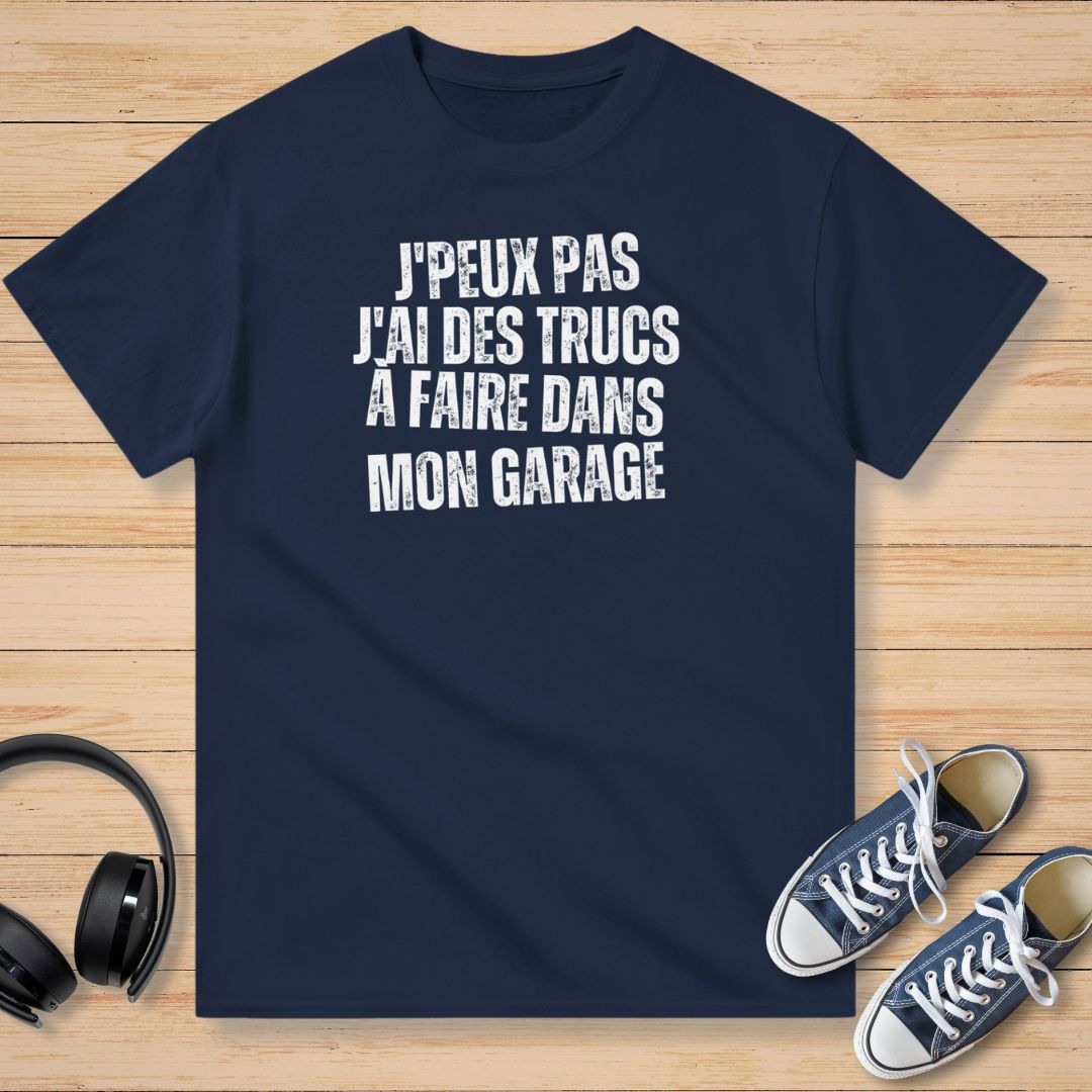 J'Peux Pas Garage N&B T-Shirt Marine