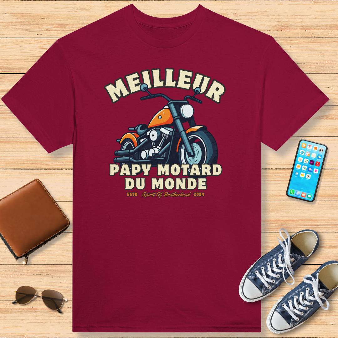 Meilleur Papy Motard Du Monde T-Shirt