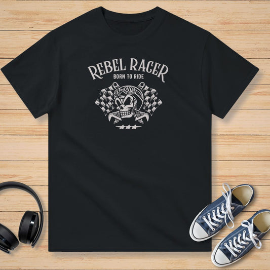 Rebel Racer Born to Ride Moto T-Shirt Noir