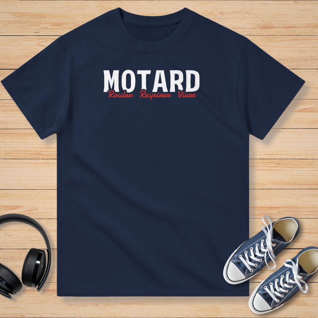 Motard Rouler T-Shirt Marine