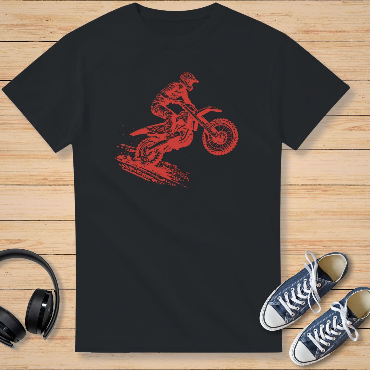 Moto Cross T-Shirt Noir