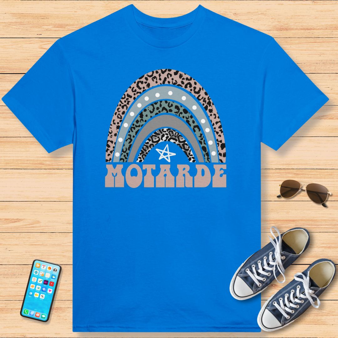 Motarde Arc-en-Ciel et Étoile T-Shirt