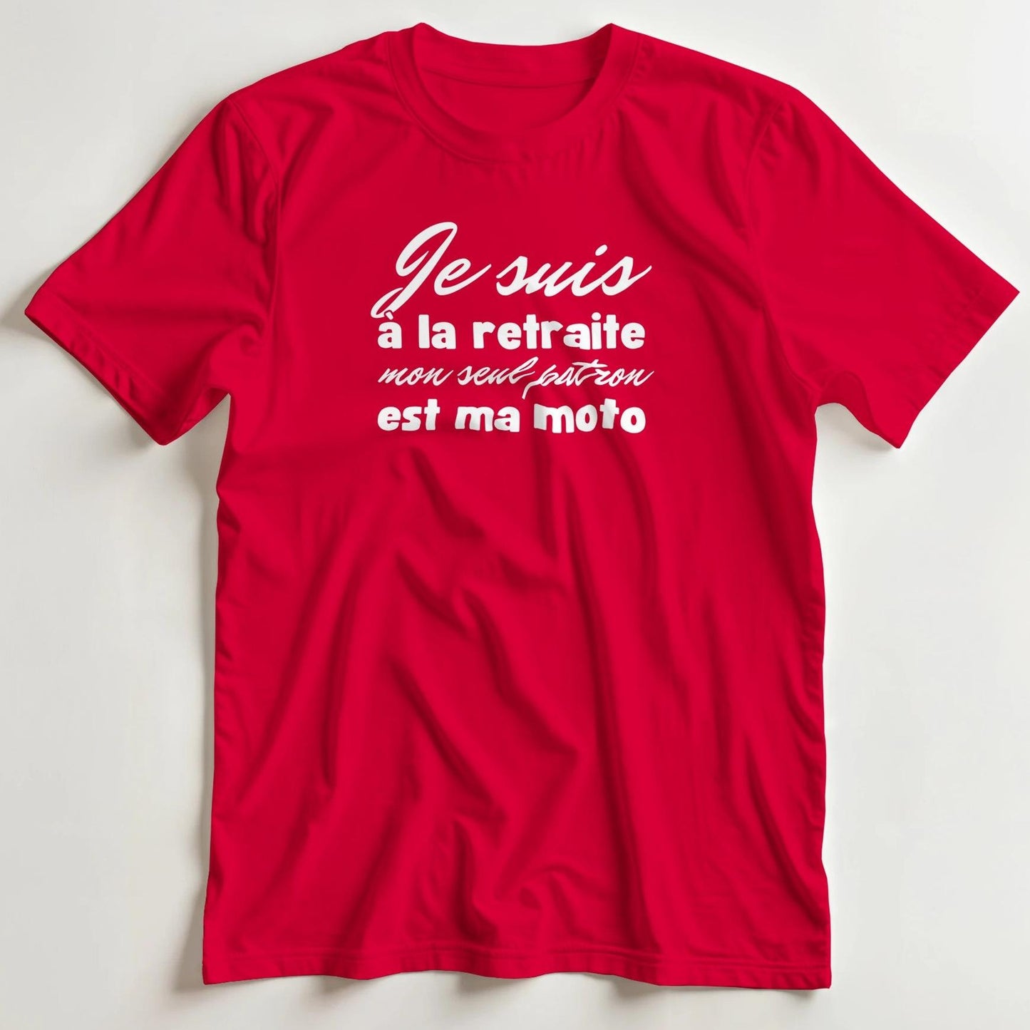 T-shirt en coupe unisexe et 100% coton en Rouge 3XL imprimé avec un design À La Retraite T-Shirt .